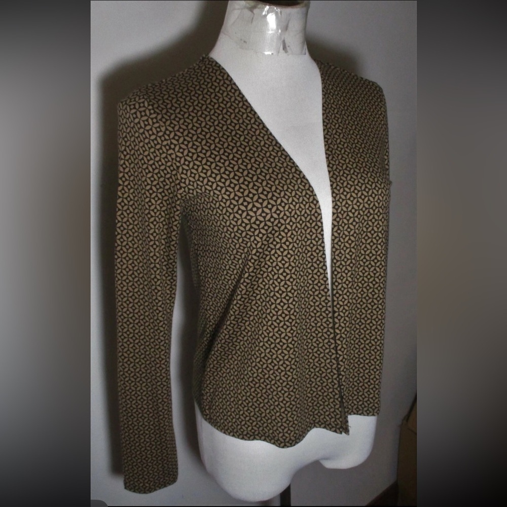 J. Jill Black and Tan Open-Front Cardigan - Picture 5 of 9